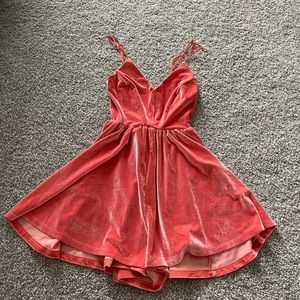 Salmon Velvet Romper